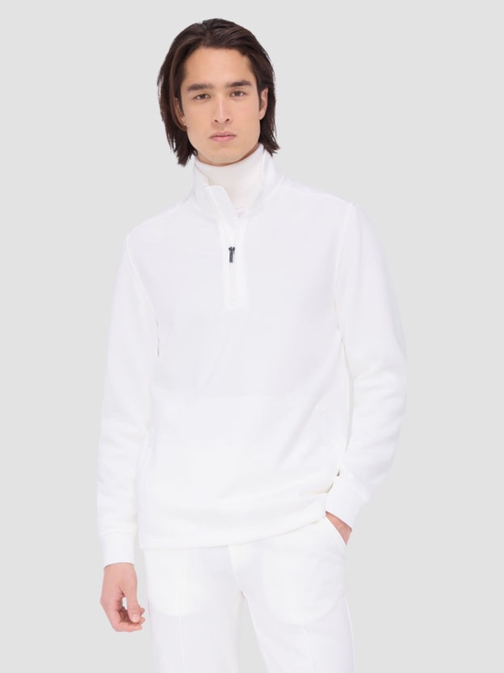 Bugatchi Ivory Zip-Front Pullover - Picture 4 of 5